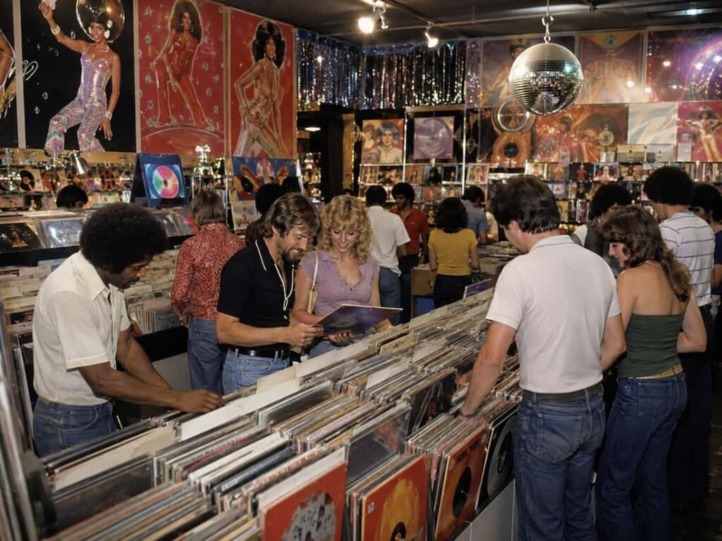Record store filled with disco releases in 1978